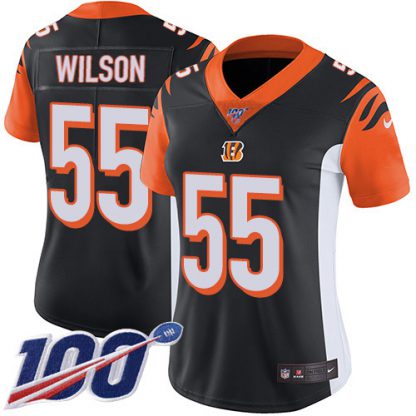 Nike Cincinnati Bengals #55 Logan Wilson Black Team Color Women's Stitched NFL 100th Season Vapor Untouchable Limited Jersey