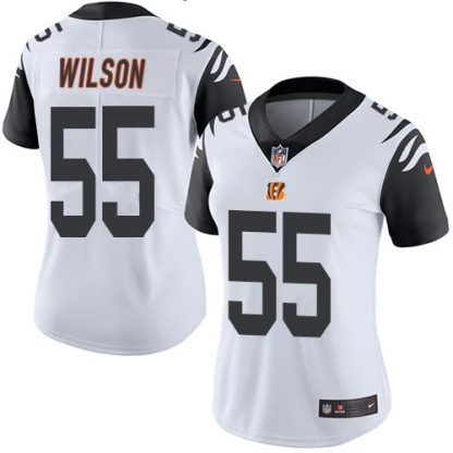 Nike Cincinnati Bengals #55 Logan Wilson White Women's Stitched NFL Limited Rush Jersey