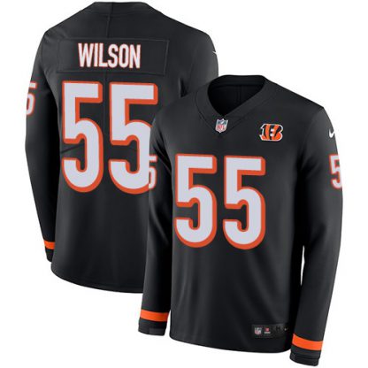 Nike Cincinnati Bengals #55 Logan Wilson Black Team Color Men's Stitched NFL Limited Therma Long Sleeve Jersey