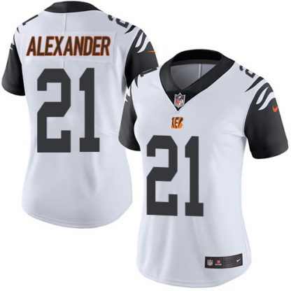 Nike Cincinnati Bengals #21 Mackensie Alexander White Women's Stitched NFL Limited Rush Jersey