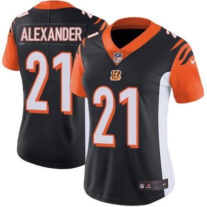 Nike Cincinnati Bengals #21 Mackensie Alexander Black Team Color Women's Stitched NFL Vapor Untouchable Limited Jersey
