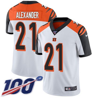 Nike Cincinnati Bengals #21 Mackensie Alexander White Men's Stitched NFL 100th Season Vapor Untouchable Limited Jersey
