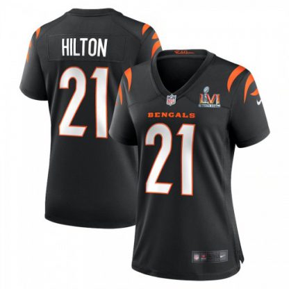 Cincinnati Cincinnati Bengals #21 Mike Hilton White Super Bowl LVI Patch Nike Women's Game Jersey