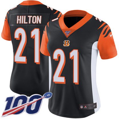 Nike Cincinnati Bengals #21 Mike Hilton Black Team Color Women's Stitched NFL 100th Season Vapor Untouchable Limited Jersey