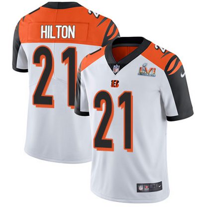 Nike Cincinnati Bengals #21 Mike Hilton White Super Bowl LVI Patch Youth Stitched NFL Vapor Untouchable Limited Jersey