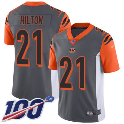 Nike Cincinnati Bengals #21 Mike Hilton Silver Men's Stitched NFL Limited Inverted Legend 100th Season Jersey
