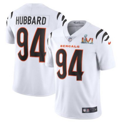 Cincinnati Cincinnati Bengals #94 Sam Hubbard White Super Bowl LVI Patch Men's Nike Vapor Limited Jersey