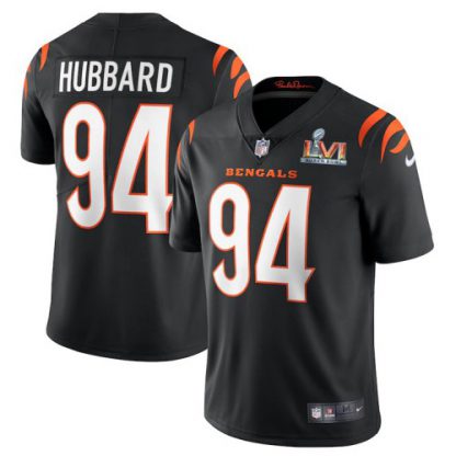 Cincinnati Cincinnati Bengals #94 Sam Hubbard Black Super Bowl LVI Patch Men's Nike Vapor Limited Jersey
