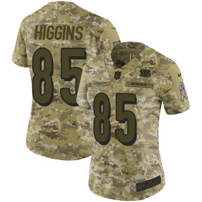 Nike Cincinnati Bengals #85 Tee Higgins Camo Women's Stitched NFL Limited 2018 Salute To Service Jersey