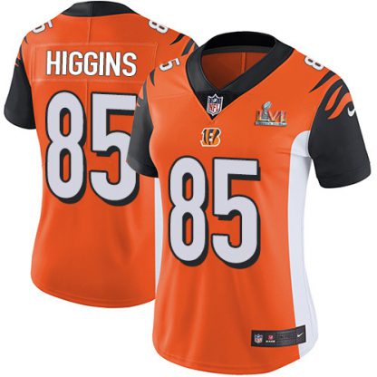 Nike Cincinnati Bengals #85 Tee Higgins Orange Alternate Super Bowl LVI Patch Women's Stitched NFL Vapor Untouchable Limited Jersey