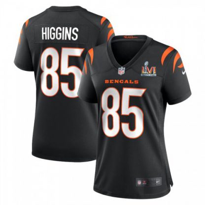 Cincinnati Cincinnati Bengals #85 Tee Higgins White Super Bowl LVI Patch Nike Women's Game Jersey