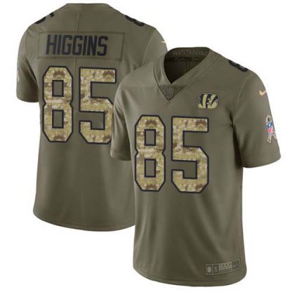 Nike Cincinnati Bengals #85 Tee Higgins Olive/Camo Youth Stitched NFL Limited 2017 Salute To Service Jersey
