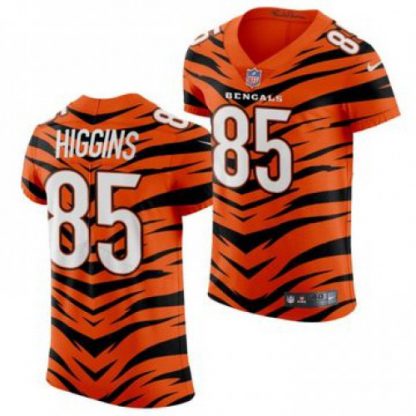 Nike Cincinnati Bengals #85 Tee Higgins Men's 2021-22 Orange City Edition Elite NFL Jersey