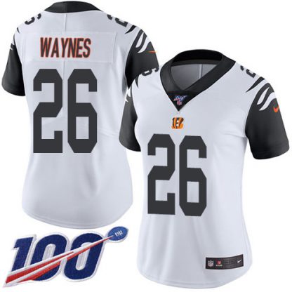Nike Cincinnati Bengals #26 Trae Waynes White Women's Stitched NFL Limited Rush 100th Season Jersey