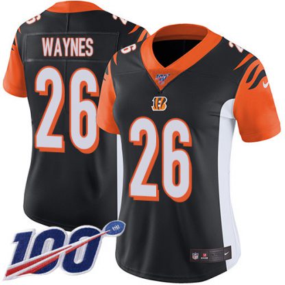 Nike Cincinnati Bengals #26 Trae Waynes Black Team Color Women's Stitched NFL 100th Season Vapor Untouchable Limited Jersey