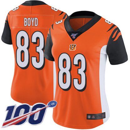 Nike Cincinnati Bengals #83 Tyler Boyd Orange Alternate Women's Stitched NFL 100th Season Vapor Limited Jersey