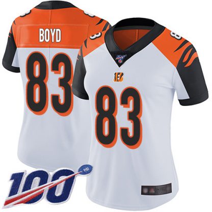 Nike Cincinnati Bengals #83 Tyler Boyd White Women's Stitched NFL 100th Season Vapor Limited Jersey