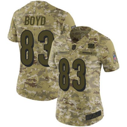 Nike Cincinnati Bengals #83 Tyler Boyd Camo Women's Stitched NFL Limited 2018 Salute to Service Jersey