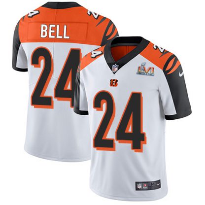 Nike Cincinnati Bengals #24 Vonn Bell White Super Bowl LVI Patch Men's Stitched NFL Vapor Untouchable Limited Jersey
