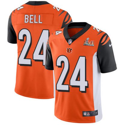 Nike Cincinnati Bengals #24 Vonn Bell Orange Alternate Super Bowl LVI Patch Men's Stitched NFL Vapor Untouchable Limited Jersey