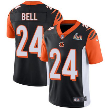 Nike Cincinnati Bengals #24 Vonn Bell Black Team Color Super Bowl LVI Patch Men's Stitched NFL Vapor Untouchable Limited Jersey