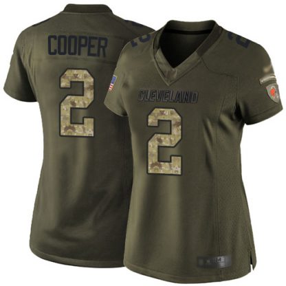 Nike Cleveland Browns #2 Amari Cooper Green Women's Stitched NFL Limited 2015 Salute to Service Jersey