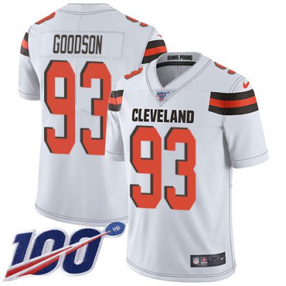 Nike Cleveland Browns #93 B.J. Goodson White Men's Stitched NFL 100th Season Vapor Untouchable Limited Jersey