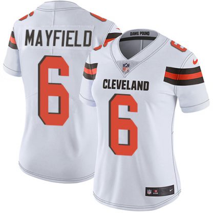 Nike Cleveland Browns #6 Baker Mayfield White Women's Stitched NFL Vapor Untouchable Limited Jersey