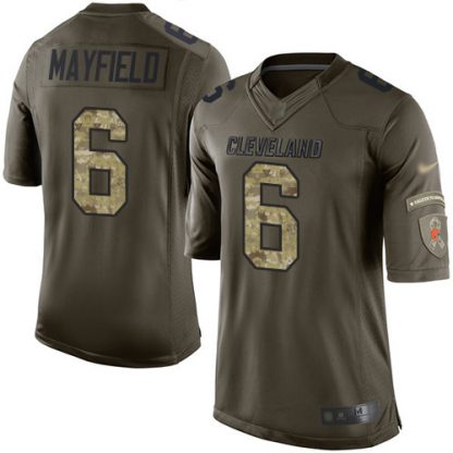 Nike Cleveland Browns #6 Baker Mayfield Green Men's Stitched NFL Limited 2015 Salute to Service Jersey