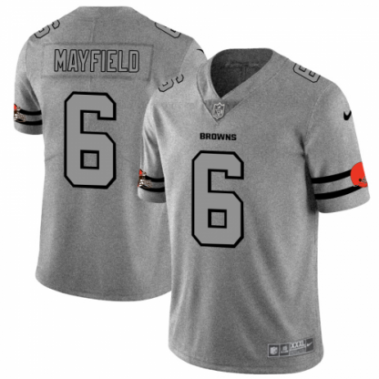 Cleveland Cleveland Browns #6 Baker Mayfield Men's Nike Gray Gridiron II Vapor Untouchable Limited NFL Jersey