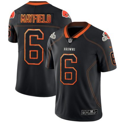Nike Cleveland Browns #6 Baker Mayfield Lights Out Black Men's Stitched NFL Limited Rush Jersey