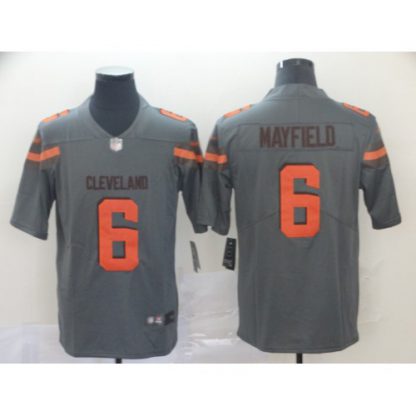 Nike Cleveland Browns #6 Baker Mayfield Gray Men's Stitched NFL Limited Inverted Legend Jersey