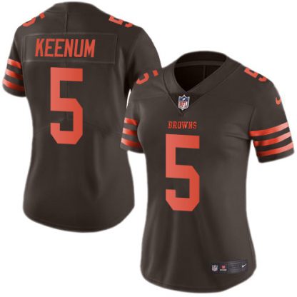 Nike Cleveland Browns #5 Case Keenum Brown Women's Stitched NFL Limited Rush Jersey