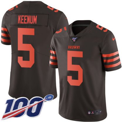 Nike Cleveland Browns #5 Case Keenum Brown Youth Stitched NFL Limited Rush 100th Season Jersey