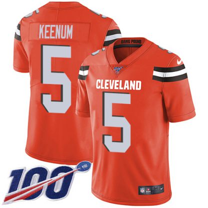 Nike Cleveland Browns #5 Case Keenum Orange Alternate Youth Stitched NFL 100th Season Vapor Untouchable Limited Jersey