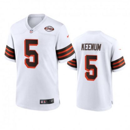 Men's Cleveland Browns #5 Case Keenum Nike 1946 Collection Alternate Game Limited NFL Jersey - White
