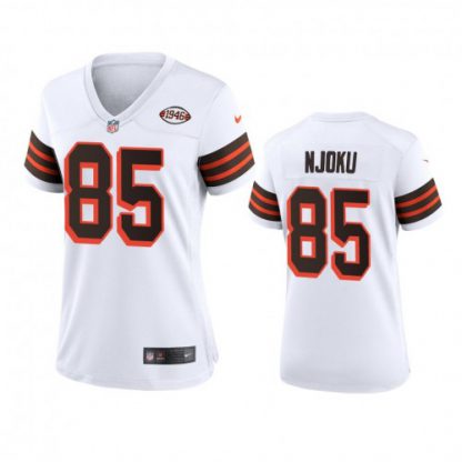 Women Cleveland Browns #85 David Njoku Nike 1946 Collection Alternate Game Limited NFL Jersey - White