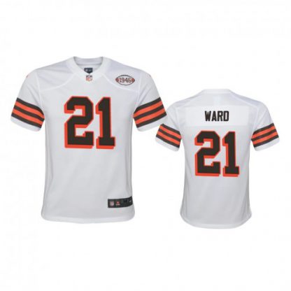 Youth Cleveland Browns #21 Denzel Ward Nike 1946 Collection Alternate Game Limited NFL Jersey - White