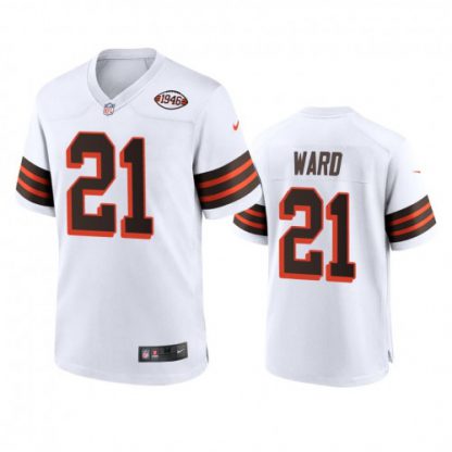 Men's Cleveland Browns #21 Denzel Ward Nike 1946 Collection Alternate Game Limited NFL Jersey - White