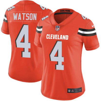 Nike Cleveland Browns #4 Deshaun Watson Orange Alternate Women's Stitched NFL Vapor Untouchable Limited Jersey
