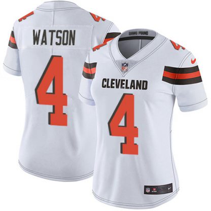 Nike Cleveland Browns #4 Deshaun Watson White Women's Stitched NFL Vapor Untouchable Limited Jersey
