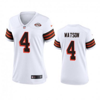 Nike Cleveland Browns #4 Deshaun Watson Nike 1946 Collection Alternate Game Limited NFL Jersey - White