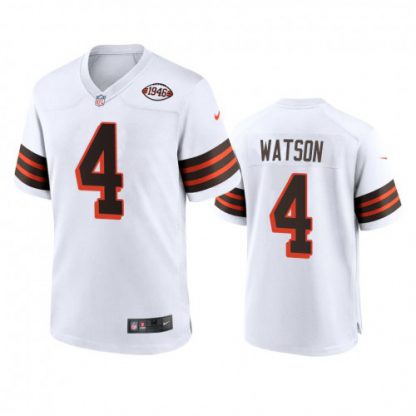 Nike Cleveland Browns #4 Deshaun Watson Nike 1946 Collection Alternate Game Limited NFL Jersey - White