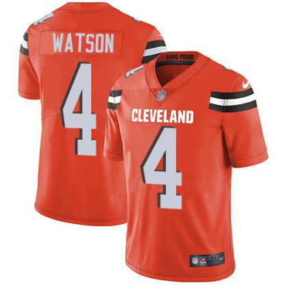 Nike Cleveland Browns #4 Deshaun Watson Orange Alternate Men's Stitched NFL Vapor Untouchable Limited Jersey