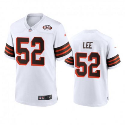 Men's Cleveland Browns #52 Elijah Lee Nike 1946 Collection Alternate Game Limited NFL Jersey - White