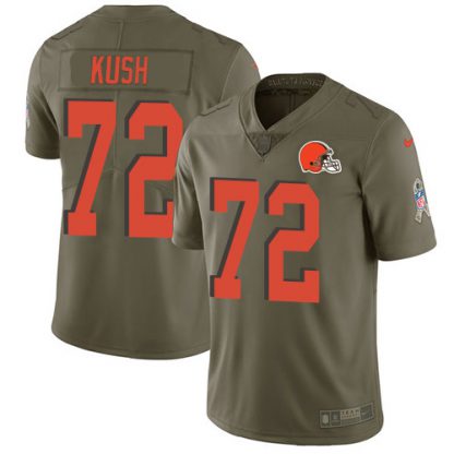 Nike Cleveland Browns #72 Eric Kush Olive Men's Stitched NFL Limited 2017 Salute To Service Jersey