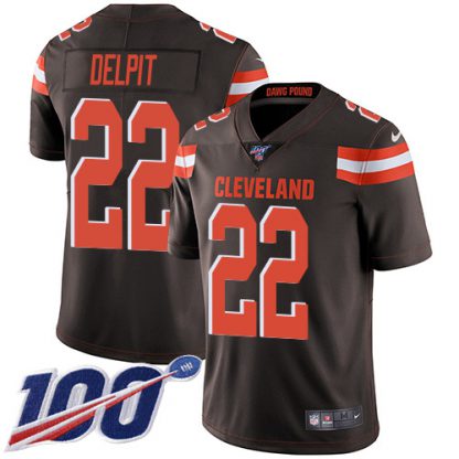 Nike Cleveland Browns #22 Grant Delpit Brown Team Color Youth Stitched NFL 100th Season Vapor Untouchable Limited Jersey
