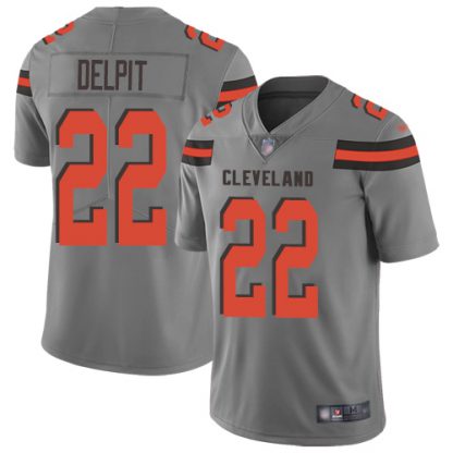 Nike Cleveland Browns #22 Grant Delpit Gray Men's Stitched NFL Limited Inverted Legend Jersey