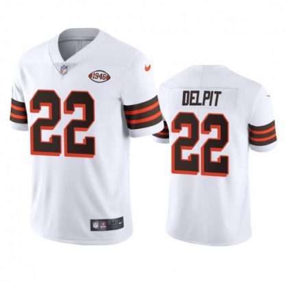Cleveland Cleveland Browns #22 Grant Delpit Nike 1946 Collection Alternate Vapor Limited NFL Jersey - White