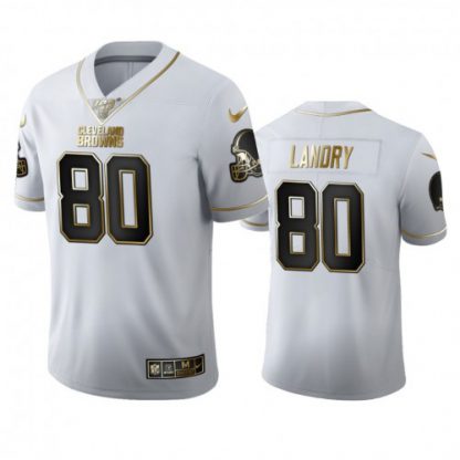 Cleveland Cleveland Browns #80 Jarvis Landry Men's Nike White Golden Edition Vapor Limited NFL 100 Jersey